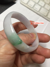 Load image into Gallery viewer, 50.5mm certified 100% natural Type A sunny green white/purple(春带彩) thin jadeite jade bangle BS165-1617
