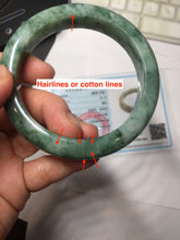 Load image into Gallery viewer, 56.5mm Certified Type A 100% Natural Woodland Green Jadeite Bangle PH230-0263
