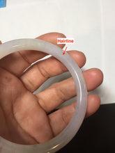 Load image into Gallery viewer, 58mm certified Type A 100% Natural white light purple red with brown red flying dandelions slim round cut Jadeite Jade bangle PE119-3719
