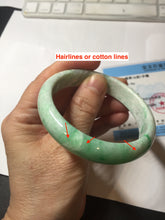 Load image into Gallery viewer, 56mm certified 100% natural Type A sunny green white jadeite bangle PD147-6264
