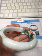 Load image into Gallery viewer, 60.5mm Type A 100% Natural sunny green/light green/white/light purple chubby Jadeite Jade bangle BS129-4035
