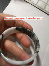 Load image into Gallery viewer, 48mm certified 100% natural type A dark green white purple Snowy Pine Forest square style jadeite bangle BH114-6910
