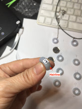 Load image into Gallery viewer, 16.4-17mm Type A 100% Natural light purple white gray Jadeite Safety Guardian Button donuts pendant PF27
