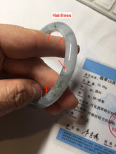 Load image into Gallery viewer, 56.3mm Certified Type A 100% Natural dark green/purple/gray round cut Jadeite bangle AA129-6929
