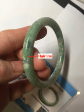Load image into Gallery viewer, 57mm certified Type A 100% Natural dark green gray light purple round cut Jadeite Jade bangle PE94-6189

