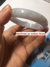 Load image into Gallery viewer, 53mm Certified Type A 100% Natural light green white purple oval Jadeite bangle X160-3838(Etsy 已经列)
