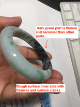 Load image into Gallery viewer, 53.5mm certified 100% natural Type A sunny green dark green purple  jadeite jade bangle AA34-4258
