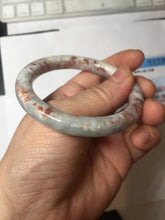 Load image into Gallery viewer, 53.3mm Certified 100% Natural Type A Light Green Purple Red Gray A Red Earth Plateau Round Cut Jadeite Jade Bangle PH203-6213
