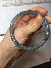 Load image into Gallery viewer, 58.5mm Certified Type A 100% Natural dark green/blue/gray Guatemala slim round cut Jadeite bangle PH7-2347
