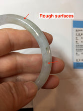 Load image into Gallery viewer, 58mm certified Type A 100% Natural white light green purple gray slim round cut Jadeite Jade bangle PB252-3720
