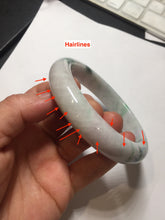 Load image into Gallery viewer, 60.5mm certified type A 100% Natural sunny green/purple chubby Jadeite jade bangle PH188-1255
