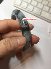 Load image into Gallery viewer, 60.2mm Certified Type A 100% Natural dark green/purple/gray Snowy Pine Mountain Jadeite Jade bangle PF29-1212
