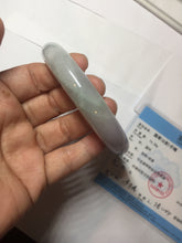 Load image into Gallery viewer, 60.5mm Certified Type A 100% Natural icy watery green/purple chubby Jadeite Jade bangle E146-9537
