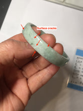 Load image into Gallery viewer, 51.7mm Certified type A 100% Natural sunny green light green with green flying flowers square Jadeite Jade bangle PA257-6942
