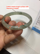 Load image into Gallery viewer, 52mm Certified Type A 100% Natural icy watery light green/dark green/black oval Jadeite bangle PD108-8546
