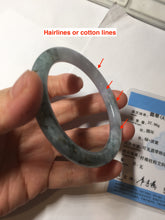 Load image into Gallery viewer, 56.5mm Certified Type A 100% Natural dark green/purple/white round cut Jadeite bangle AA126-6943
