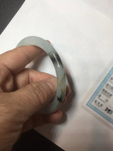 Load image into Gallery viewer, Sold! please don&#39;t order. THanks. 57mm certified type A 100% Natural green/brown/purple slim round cut jadeite jade bangle GL38-6-9010
