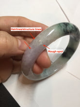 Load image into Gallery viewer, 58.5mm certified Type A 100% Natural dark green purple Jadeite Jade bangle PE75-(2315)
