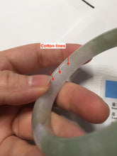 Load image into Gallery viewer, 54.5mm Certified type A 100% Natural green white light purple half mountain half water two-tone(半山半水) Jadeite bangle PE23-5466
