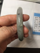 Load image into Gallery viewer, 55.3mm certified type A 100% Natural light green dark green gray(淡油青) black jadeite jade bangle BS152-0491
