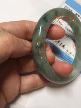 Load image into Gallery viewer, 57.9mm Certified Type A 100% Natural green/gray/black chubby Jadeite bangle PB240-9525
