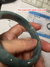 Load image into Gallery viewer, 61mm Certified Type A 100% Natural dark green/blue/gray/black Guatemala Jadeite bangle AZ144-6426
