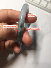 Load image into Gallery viewer, 55.3mm Certified Type A 100% Natural dark green/purple/gray round cut Jadeite bangle AA128-6937
