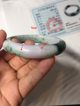 Load image into Gallery viewer, 55.5mm Certified 100% natural Type A Green &amp; Light Purple jadeite jade bangle PH246-0510
