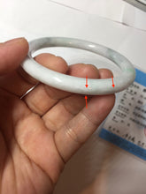 Load image into Gallery viewer, 56mm certified Type A 100% Natural white sunny green purple slim round cut Jadeite Jade bangle PB263-3202
