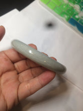 Load image into Gallery viewer, 56.4mm 100% Natural white/beige/gray with floating dandelions round cut nephrite jade bangle HT95
