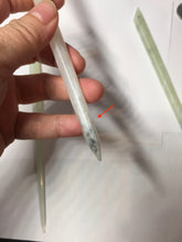 Load image into Gallery viewer, 18-20cm 100% Natural Icy light green white Xiu Jade (Serpentine) Hairpin AW72
