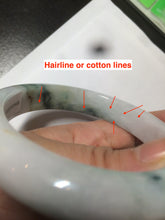 Load image into Gallery viewer, 58mm Certified Type A 100% Natural light green/purple/white/brown Jadeite Jade bangle AH80-0458
