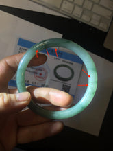 Load image into Gallery viewer, 59.8mm Certified Type A 100% Natural oily dark green(老油青) gray black round cut Jadeite Jade bangle BH110-0696
