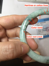 Load image into Gallery viewer, 56.9mm certified Type A 100% Natural green with green floating flowers Green Vines and Spring Blossoms(青藤与飞花)  round cut Jadeite Jade bangle PH216-3253

