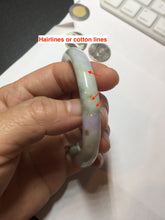 Load image into Gallery viewer, 54.2mm certified 100% natural Type A light green/purple/red(FU LU SHOU) round cut jadeite jade bangle PB88-0980
