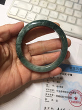 Load image into Gallery viewer, 53.3mm certified 100% natural type A dark green green jadeite jade bangle PA225-9011 Add on item Shopify only
