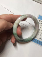 Load image into Gallery viewer, 55.5mm certified 100% natural Type A sunny green purple yellow(FU LU SHOU) white jadeite bangle PD156-6309
