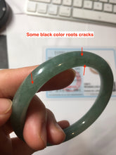 Load image into Gallery viewer, 53.6mm Certified 100% natural Type A dark green gray black(冰油青) round cut jadeite jade bangle AZ176-0514
