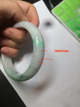 Load image into Gallery viewer, 56.4 mm certificated Type A 100% Natural sunny green/white/purple Jadeite Jade bangle S59-4130
