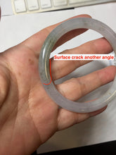 Load image into Gallery viewer, 57.7mm certified Type A 100% Natural white light green purple with brown red flying dandelions slim round cut Jadeite Jade bangle PE120-3712
