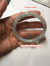 Load image into Gallery viewer, 58.5mm certified 100% natural Type A white dark green ink painting (水墨) round cut jadeite jade bangle PC160-3157
