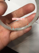 Load image into Gallery viewer, AllaboutjadeCanada.com only 56.6mm certified 100% natural Type A icy watery light green white skinny round cut jadeite jade bangle AZ188-(7340)
