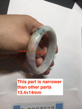 Load image into Gallery viewer, 50mm certified Type A 100% Natural light green purple yellow(FU LU SHOU) oval Jadeite Jade bangle BQ54-8192(Etsy listed))
