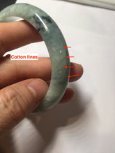 Load image into Gallery viewer, 57mm certified Type A 100% Natural light green gray Jade jadeite bangle BS116-6634
