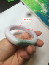 Load image into Gallery viewer, 54mm Certified 100% natural Type A olive green/white/purple/brown(FU LU SHOU) chubby jadeite jade bangle AX96-(5190)
