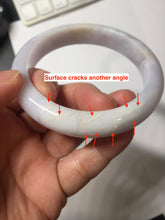 Load image into Gallery viewer, 56mm certified 100% Natural type A light purple white Jadeite Jade bangle PH192-8254
