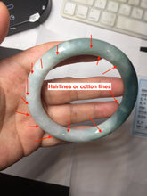 Load image into Gallery viewer, 57.5mm Certified Type A 100% Natural Dark Green Blue Gray Black Moonlit Ink (水墨月色) Round Cut Jadeite Jade Bangle BS150-0741
