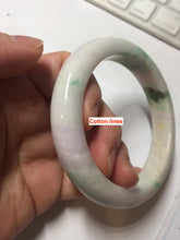 Load image into Gallery viewer, 59.5mm 100% Natural type A sunny green purple white Jadeite Jade bangle PE46-5504
