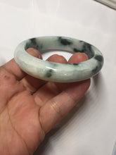 Load image into Gallery viewer, 53mm certified 100% natural Type A green white with green floating flowers jadeite bangle PD157-6246
