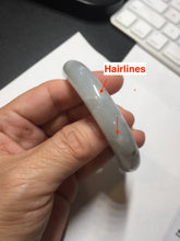 Load image into Gallery viewer, 54.5mm 100% natural type A icy watery light green/brown/black ice river with seaweed jadeite jade bangle Y154-5248
